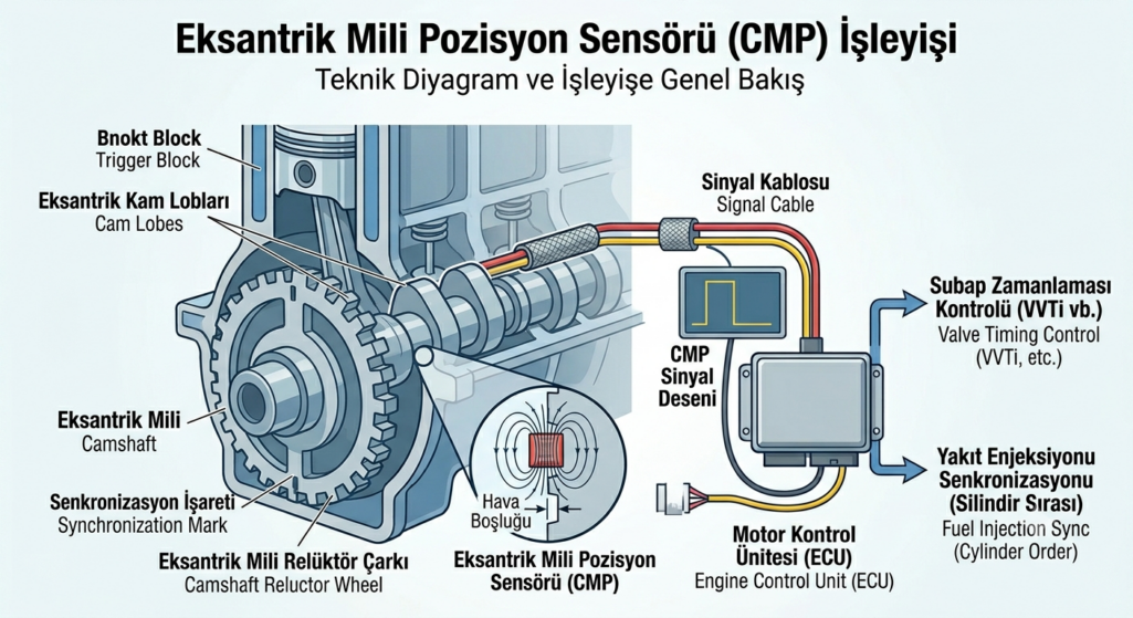 Eksantrik mili pozisyon sensörü nedir