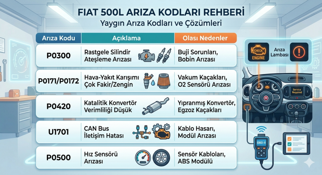 Fiat 500l arıza kodları: Çözüm ve Rehber 1 Fiat 500l arıza kodları