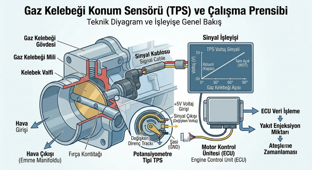 Gaz Kelebeği Pozisyon Sensörü Nedir? Arıza Belirtileri ve Çözümü 1 gaz kelebegi pozisyon sensoru nedir