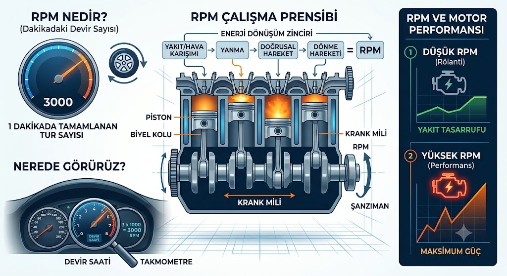 RPM Nedir ve Nasıl Çalışır? İdeal Motor Devri Rehberi 1 RPM nedir